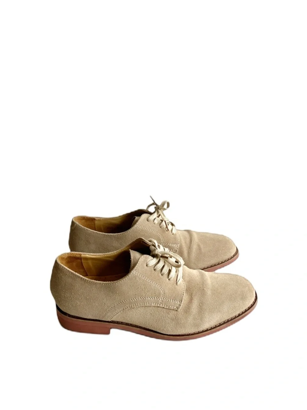 Cole Haan Men’s Great Jones Oxfords Shoes Size 7.5 Cream Beige Suede Derby Dress